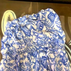 Maxi blue and white. Dress by Jessica Simpson Strapless